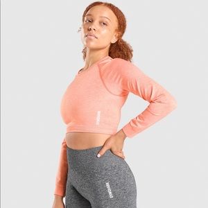 Gymshark Adapt Marl Seamless Long Sleeve Crop Top color: Orange